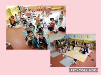 さくらくみ🌸昨日はおにぎりの日は、特別にルンルンピヨピヨちゃんのお部屋を借りて食べることができました🍙食べた後は、普段遊べない可愛い玩具での遊びに夢中になり、最後に小さい子のためにお部屋を綺麗にお片付けしてくれました☺️