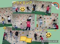 にじくみ🌈クライミングをして楽しみました😆最初は「登れない！」「どうやって上に行くの？」と困っている子もいましたが、だんだん高い場所まで行けるようになり、「先生、見て🎶」と嬉しそうにチャレンジしています。