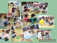 にじくみ🌈にこにこキッズ☺️自由遊びの様子です。ブロックやパズル、列車やトラックなど、和やかに遊んでいました✨お片付けもすばやくて上手ですよ😉