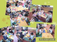 にじくみ🌈1月からグループのお友達が替わり、仲よくお話をしながら、美味しい昼食の時間を過ごしています。「ブロッコリー食べれる？」「今日はりんごゼリーだね🍎」と、お弁当も給食も美味しそうに食べています🎵