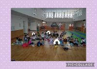 きりんくみ🦒今月のおにぎりの日は、にこにこキッズのお友達とホールで食べました🍙とても喜んでいたきりんさん♥️たくさんお世話もしてくれて、素敵なお兄さん・お姉さんでしたよ！