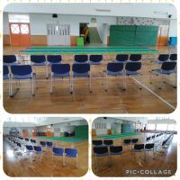 明日はいよいよキラキラ☆フェスティバルです！会場設営もほぼ終わりました！イスの並びは明日の参考にしてください！